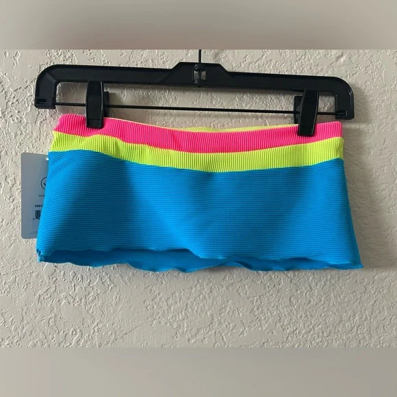 🆕 🩵Body Glove🩷 Pink and Blue Bikini Vibrant Color-Blocking Bandeau - Picture 4 of 6